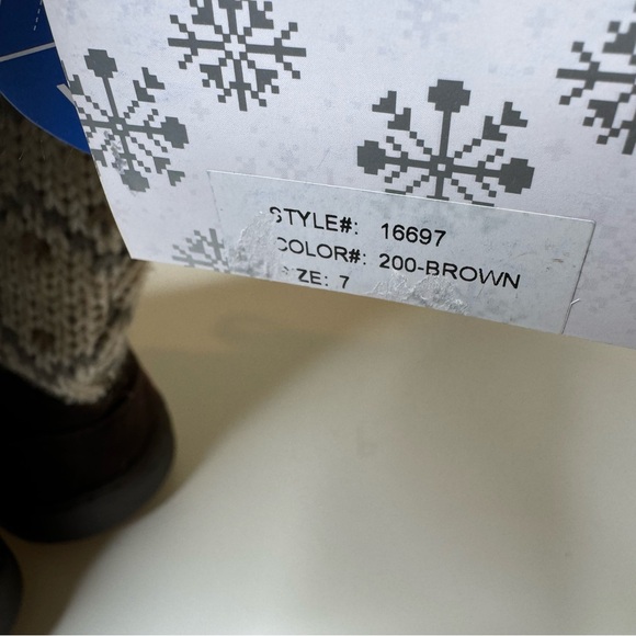 MUKLUKS BROWN FAUX SUEDE & FUR KNITTED SIDES LACE UP KNEE HIGH BOOTS SZ 7 - Picture 8 of 10